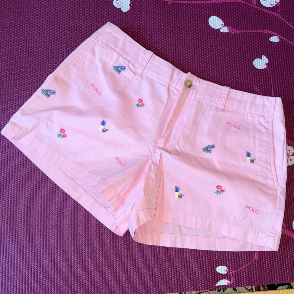 Ralph Lauren Pink Embroidered Women's Shorts